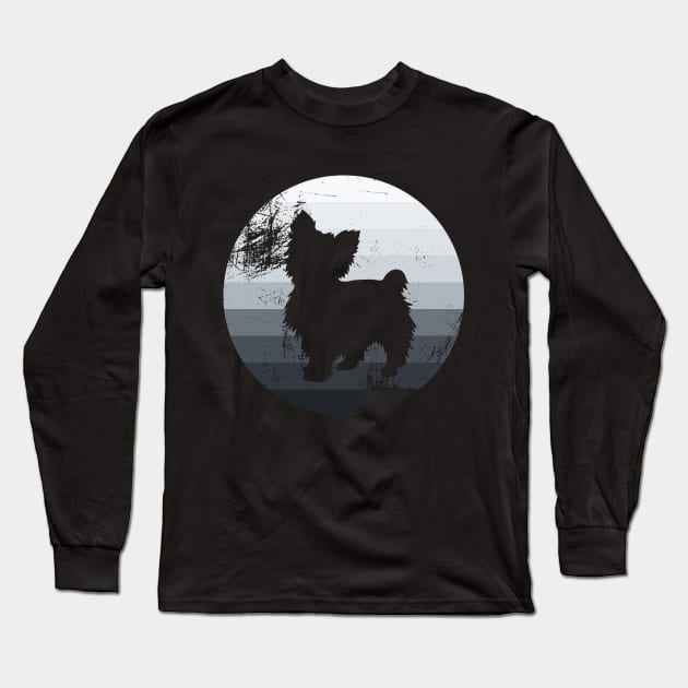 Morkie Silhouette Long Sleeve T-Shirt by Fusti